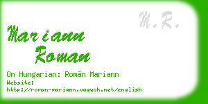 mariann roman business card